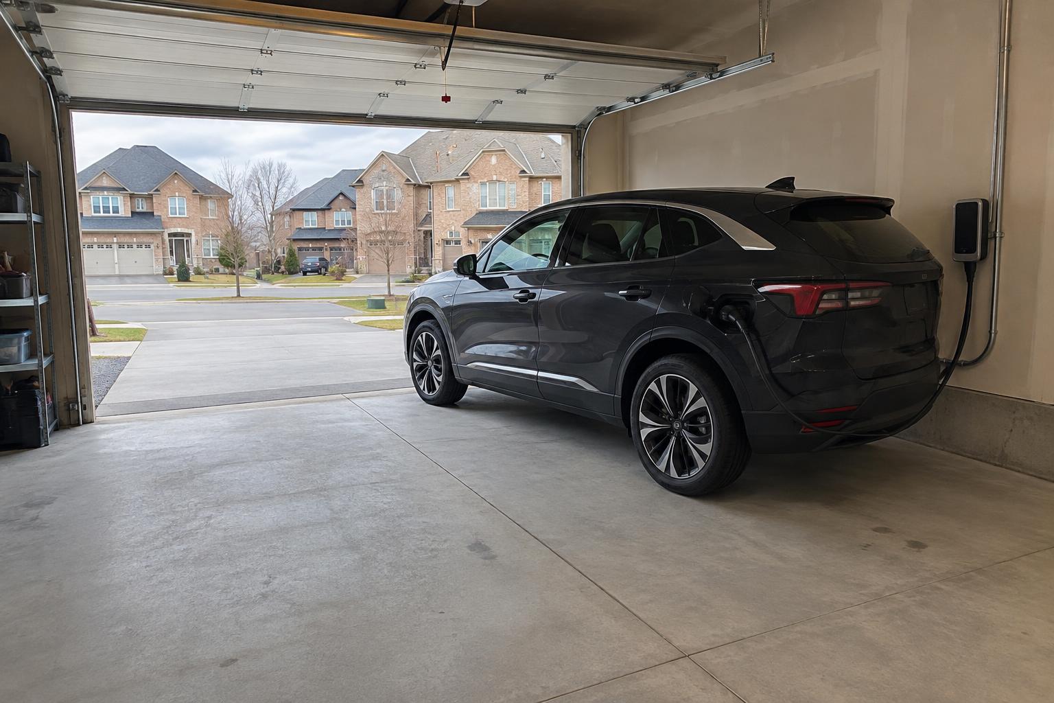 Representative Level 2 EV charger installation in a Milton Ontario garage